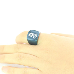 Anillo Cuadrado de Acero de Titanio para Hombre, 18MM, Diseño de Caballo Galopante, Joyería de Moda Punk Minimalista, Regalo - Product Image 2