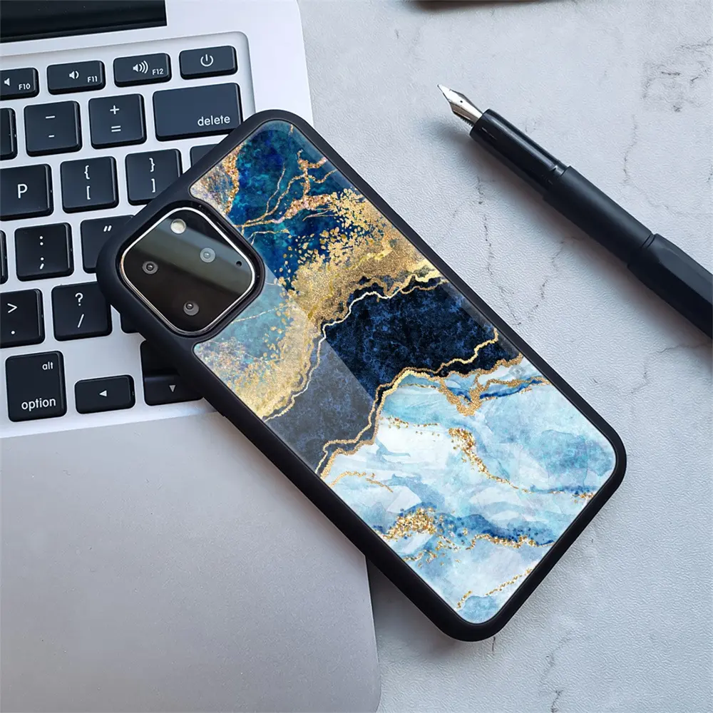 Sublimation koffer aus gehärtetem Glas Mobile Cover 2d 3d Tpu Pc Blank Sublimation Handy hüllen Gehärtetes Glas für Iphone 14 Hülle