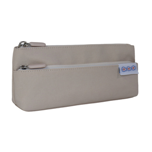 Estuche para Lápices de Nailon Beige Simple Personalizable SENDA con Diseño de Doble Cremallera para Almacenamiento de Papelería, Tamaño A5 - Product Image 2