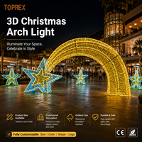 Luz LED TOPREX Resistente a la Intemperie de 220V con Motivo de Estrella Fugaz, Arco 3D de Grado Profesional para Exteriores, Plaza, Decoración Navideña, Grande
