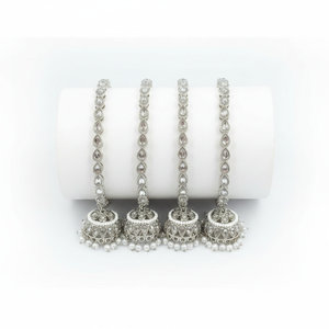 Ensemble de bijoux fins plaqués argent avec pierres en cristal et bracelets en perles - Product Image 2