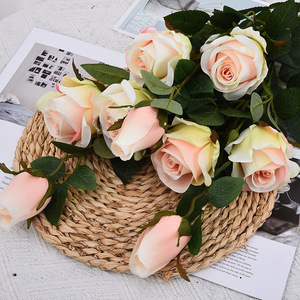 Rosas Artificiales de Alta Fidelidad, Flores Grandes, Tallo Largo, Estilo Europeo, Decoración para Sala de Estar y Mesa de Comedor - Product Image 1