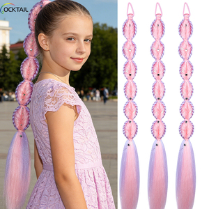 Coda di Cavallo Rosa Scintillante per Bambini, 36 Pollici 100g con Decorazione Luce LED - Product Image 1