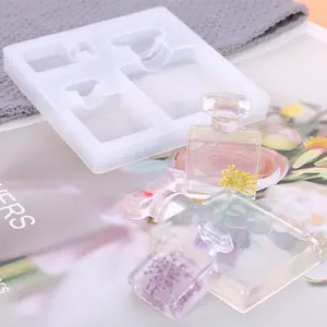 Espelho Epóxi Cristal DIY Molde Frasco de Perfume Aromaterapia Jóias Decoração Do Carro Molde De Silicone Para Resina de Gesso