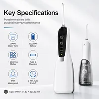 Hydropulseur USB Portable Rechargeable Étanche IPX7 à 4 Niveaux de Pression pour Usage Domestique avec Buse Rotative à 360 Degrés – Vente Directe Usine