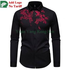 奢华长袖闪亮亮片男士衬衫 男士定制派对舞会印花正装衬衫 - Product Image 5
