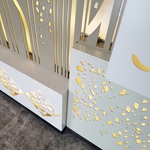 Pannello per facciate in alluminio perforato con <span class=keywords><strong>taglio</strong></span> <span class=keywords><strong>Laser</strong></span>, per pareti Decorative interne, per applicazioni di Hotel e centri commerciali all'aperto - Product Image 2