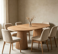 Table à manger extensible nordique en bois massif, ovale, pour 4 à 12 personnes, mobilier moderne, tableau des ventes