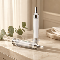 Flacon pompe airless 10 ml en plastique AS, doré/argenté, pour cosmétiques, sérum et acide hyaluronique – Emballage vide