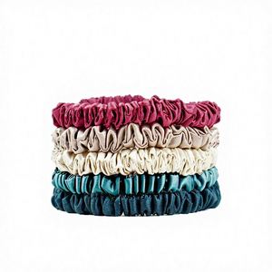 Chouchous pour cheveux en soie de mûrier 100% naturelle, haute qualité, couleurs mélangées, pour queue de cheval - Product Image 1