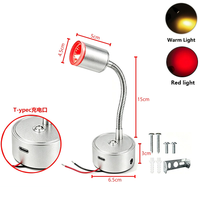 Lampes LED 12V pour l'intérieur des camping-cars, éclairage de lecture à intensité variable pour bateaux et caravanes avec port Type C