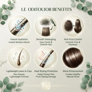 Tratamiento Acondicionador Sin Enjuague de Eucalipto y Menta, Hidratante, Anti-Frizz, Suavizante, Reparador del Cabello, Ligero - Product Image 3