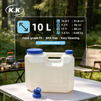 Conteneur d'eau Kawagebo Kamp (KK) OEM sans BPA en HDPE de 2,5 gallons, porte-bidon d'eau, distributeur d'eau pour le camping en plein air, pique-nique