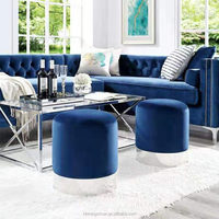Repose-pieds bleu roi pas cher, chaise en velours bleu marine, tabouret de coiffeuse en velours bleu, ottoman en velours bleu, ottoman bleu