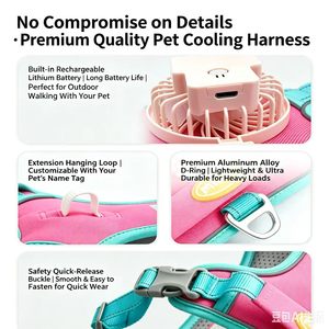 Harnais pour animaux de compagnie réglable et durable avec laisse, design classique et simple, motif uni, gilet en maille douce pour chiot, promenade en extérieur - Product Image 6