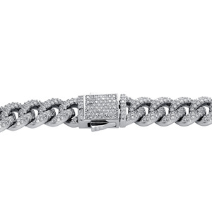 Best-selling 10MM Diamond-shaped Full Zirconia <b>Chain</b> Copper <b>Cross</b>-border Hip-hop Unisex Necklaces Wholesale - Product Image 3