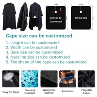 Promotion Grande Vente Capes de Coiffure Étanche pour Salon de Barbiers, Tablier de Client Personnalisé avec Logo pour Salon de Beauté et Spa, Cape de Coiffeur Noire