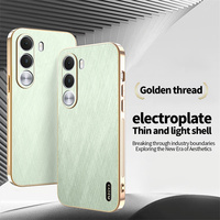 Étui de téléphone Lichicase en cuir soyeux doré avec cadre électroplaqué pour Realme C100 C100i C100X Accessoires mobiles