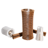 Emballage express de taille personnalisée, manchon en papier kraft en nid d'abeille, housse de protection rembourrée pour bouteille de vin