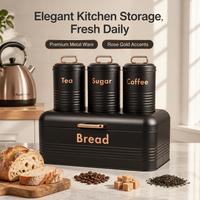 Contenedor de Pan Metálico Aislado Térmicamente, Plegable, para Almacenamiento en la Cocina, Organizador de Café, Té y Azúcar, Ecológico