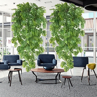 Feuilles artificielles de Monstera vertes éternelles, plantes suspendues pour la maison, le jardin, le bureau, l'hôtel, la décoration murale de mariage, guirlande de lierre suspendue