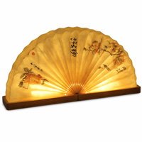 Abat-jour en papier pliable personnalisé en forme d'éventail, recyclable, pour décoration de table intérieure, cadeau d'entreprise, promotion commerciale