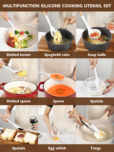 Juego de Utensilios de Cocina de Silicona de Grado Alimenticio de Alta Calidad, 10 Piezas, Resistentes al Calor, Aptos <span class=keywords><strong>para</strong></span> Lavavajillas, Duraderos - Product Image 6