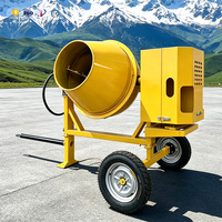 Bétonnière à tambour inclinable de qualité commerciale, moteur diesel/essence/électrique 5 kW, mobile, 4 roues, pour le mélange du ciment