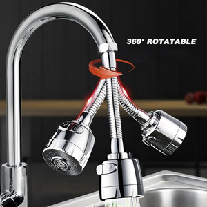 Robinet anti-éclaboussures au design minimaliste moderne, avec extension col de cygne, filtre amplificateur de pression pour <span class=keywords><strong>douchette</strong></span>, aérateur rotatif allongé pour l'eau - Product Image 3