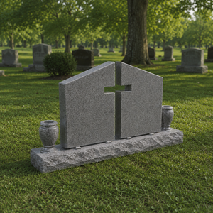 Stèle funéraire moderne en granit au design minimaliste pour cimetière - Product Image 4