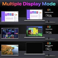 Monitor Portátil Multitáctil de 15.6 Pulgadas IPS 1080P 60Hz, Segunda Pantalla Externa con Altavoces y Soporte para Oficina, Consola de Juegos