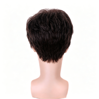 Perruques Synthétiques Populaires pour Hommes, Fibre Haute Température, Ondulation Naturelle, Effet Volumineux, Bonnet en Filet Rose Semi-Élastique, Densité 150%