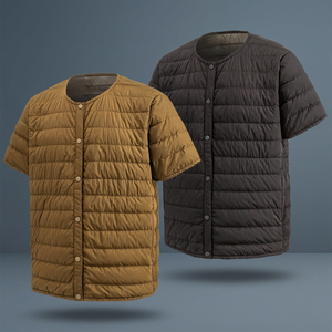 Gilet matelassé pour homme avec logo personnalisé, gilet d'hiver rembourré en duvet, gilet à bulles pour homme, veste sans manches en duvet, gilet matelassé chaud, OEM - Product Image 5