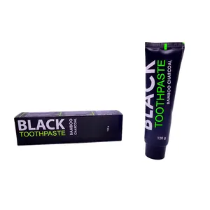 Black cosmetics charcoal tooth paste toothpaste box for packaging