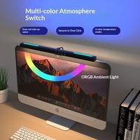 Luz ambiental montada en la pantalla, luz de relleno para monitor que protege la vista, lámpara para computadora, luz para el cuidado de los ojos apta para estudiantes, pantalla curva