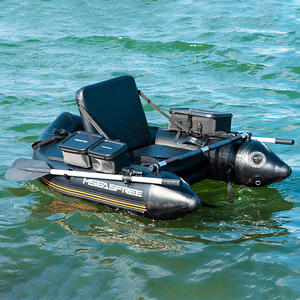 Float Tube <span class=keywords><strong>Gonflable</strong></span> Monoplace <span class=keywords><strong>Bateau</strong></span> Ponton en PVC Épaissi Canoë Kayak à Rames pour Amateurs de Pêche - Product Image 4