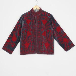 Luxury <b>Women</b> <b>Velvet</b> Suzani <b>Jacket</b> Traditional Hand Embroidery Bohemian Ethnic Floral Vintage Designer Coat Custom OEM ODM - Product Image 3