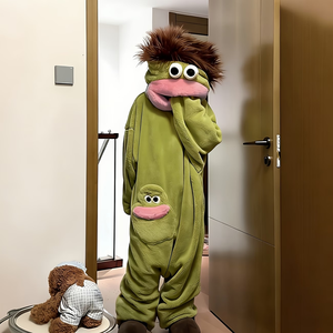 Pigiama Unisex Divertente a Forma di Mostro con Bocca Grande, Taglia Grande, Kigurumi per Adulti, Cartone Animato, in Flanella e Pile - Product Image 1