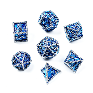 Ensemble de dés de <span class=keywords><strong>jeu</strong></span> de rôle en métal massif personnalisé, dés de D&D inspirés du Roi Singe, 7 pièces, avec design de moule exclusif XDICES - Product Image 1