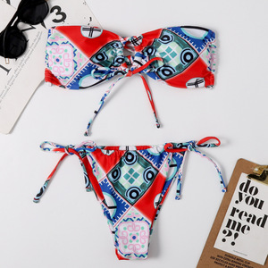 <strong>Strapless</strong> Women's Split Triangle Bikini <strong>Swimsuit</strong> New Sexy Women's <strong>Swimsuit</strong> Swimwear Manufacturing Company - Product Image 6