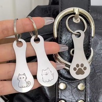 Porte-clés jeton de chariot de courses en métal, amovible et portable, motif chiot/chaton de dessin animé, accessoire pour chariot de courses