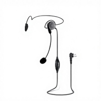 Casque filaire supra-auriculaire spécialisé 3,5 mm avec suppression du bruit ENC, interphone PTT, contrôleur audio et microphone – Noir