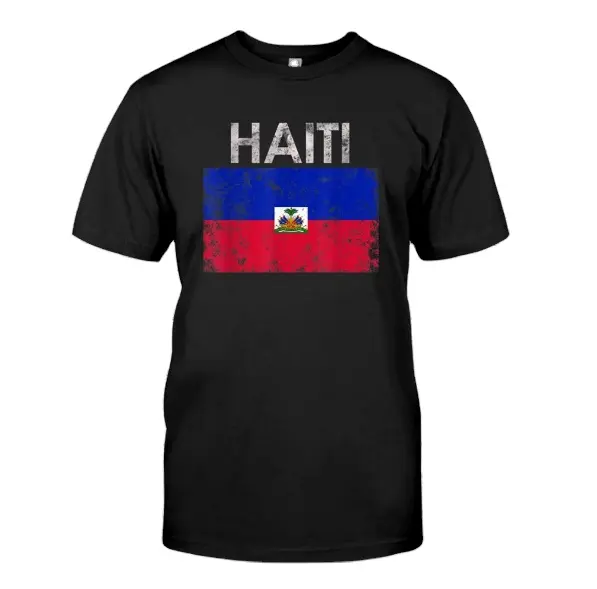 Custom Plus Size Heren T-Shirts T-Shirt Haitiaanse Vlag Dag Kleding Haiti Shirts Voor Mannen