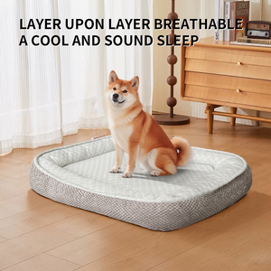 Kasur hewan peliharaan pendingin besar, kasur tidur anjing ortopedi kain es dalam ruangan musim panas - Product Image 2