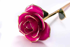 Rose dorée plaquée or 24 carats, rose éternelle véritable, rose dorée artisanale, fleur de rose dorée 24 carats pour un cadeau de la Saint-Valentin - Product Image 6