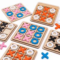 Jeu de Tic Tac Toe en bois avec logo personnalisé, vente en gros, OEM, ODM, jeu éducatif Montessori, jeu des croix et des points