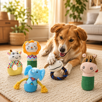 Jouet pour chien en peluche qui couine, forme d'animal mignon, jouet interactif à mâcher pour nettoyer les dents, pour chiens de petite et moyenne taille