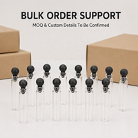 Botol Sampel Parfum Kaca Kosong Grosir 0.5ml 1ml 2ml 3ml Botol Tester Aroma dengan Penutup Bola Hitam