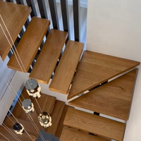 Escalier en colimaçon préfabriqué à poutre simple, sur mesure, marches en bois de chêne massif, escalier droit intérieur pour villa