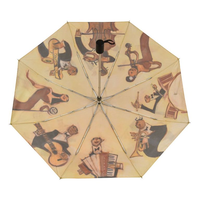 Parapluie de voyage pliant en trois sections, manuel, avec tige en aluminium, en tissu pongé 190T, imperméable, impression intégrale personnalisée, compact, 21 pouces
